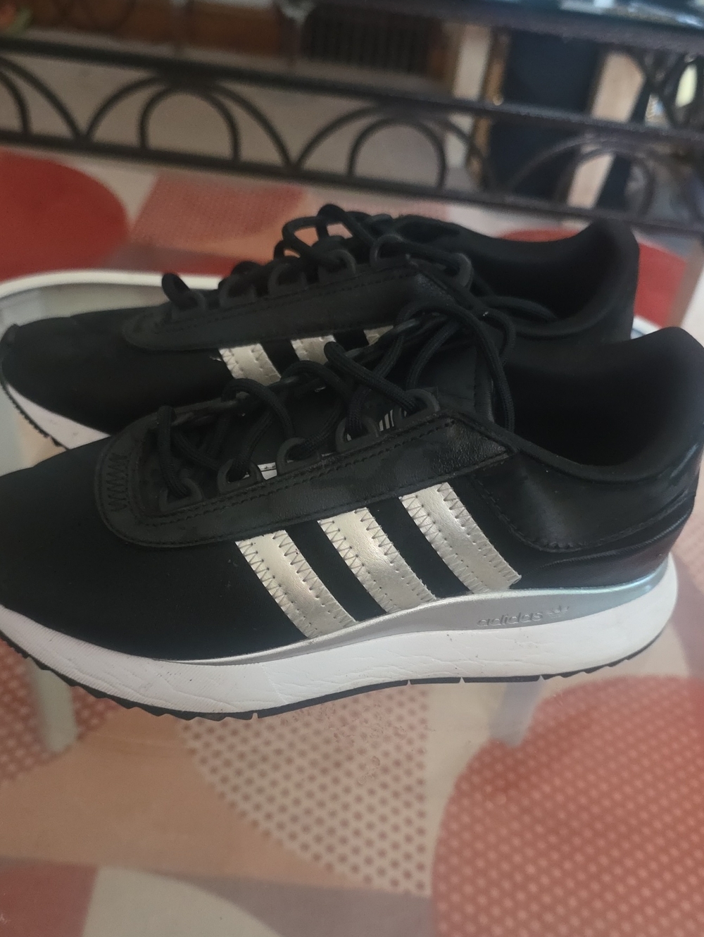 adidas Black and Silver Women's Athletic Sneakers